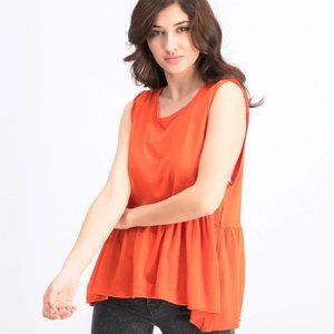 NWT Free People Vermillion Anytime Peplum Hem Top